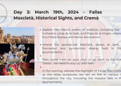 Text information about The VICI Valencia Residential trip - Fallas Mascletà, Historical Sights, and Cremà