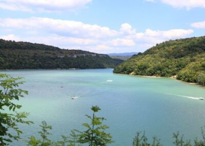 A lake landscape in the mountains