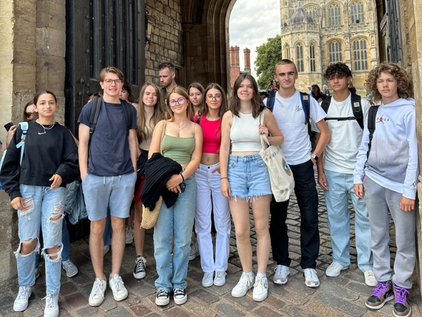 A group of teenagers stood outside Windsor castle
